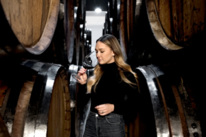 Woman drinking wine from a glass